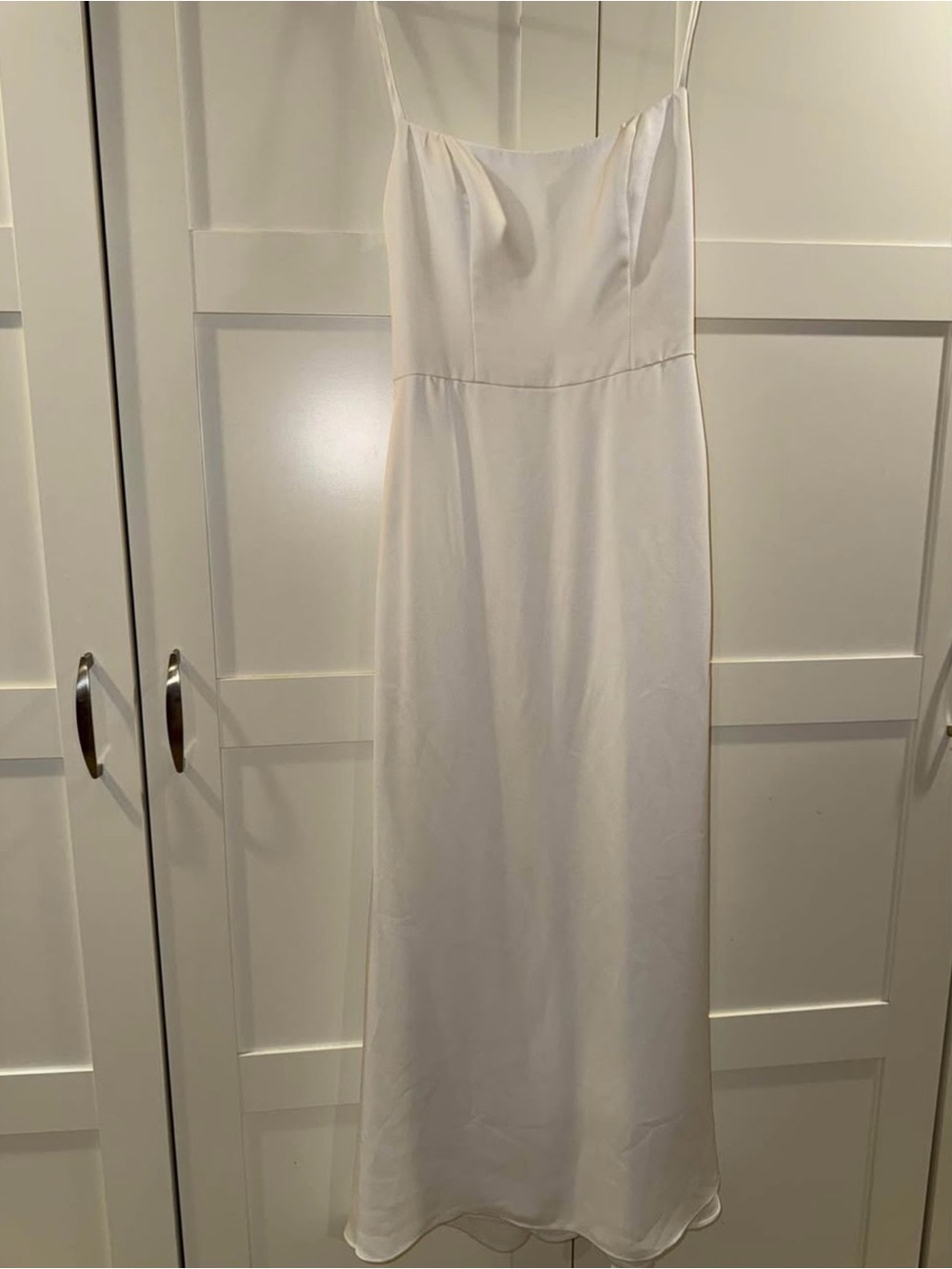 Women's White Bridal Dress with Spaghetti Straps